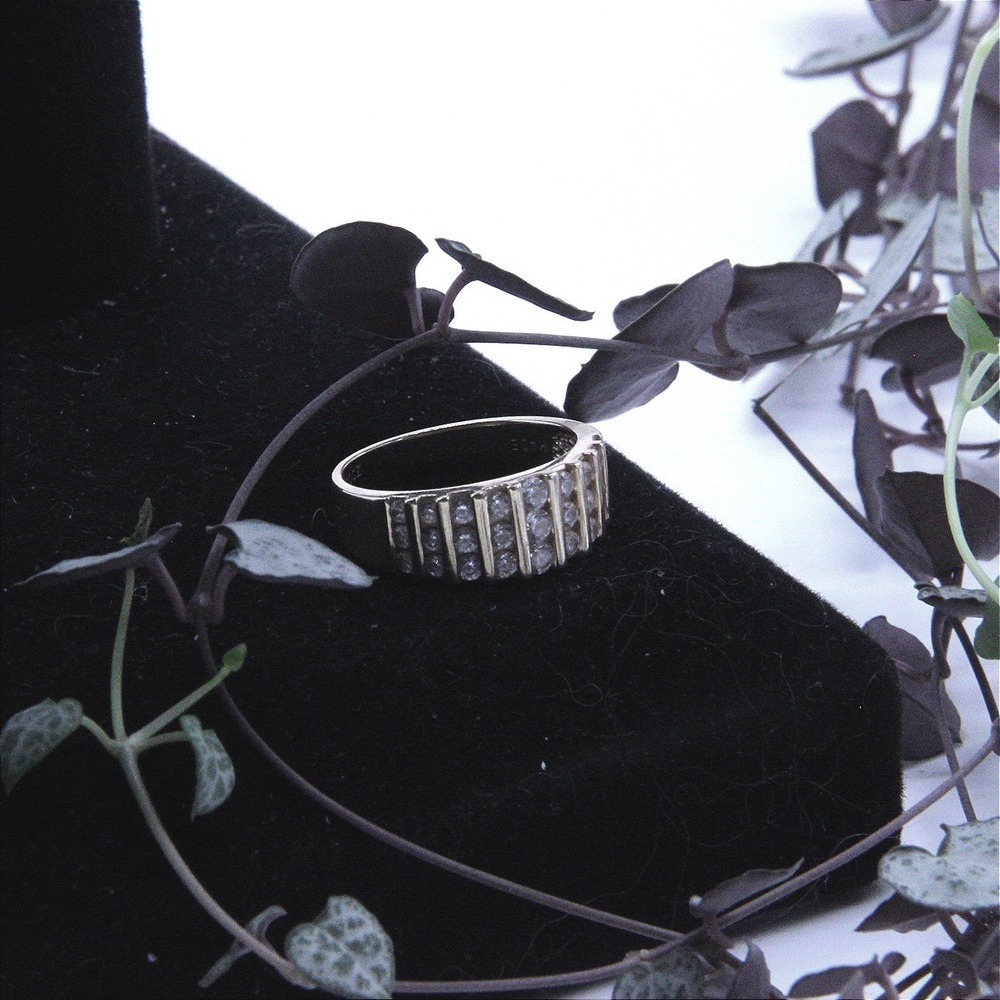 14k‎ Yellow Gold Cubic Zirconia Multi Row Channel Set Band Ring Size 7